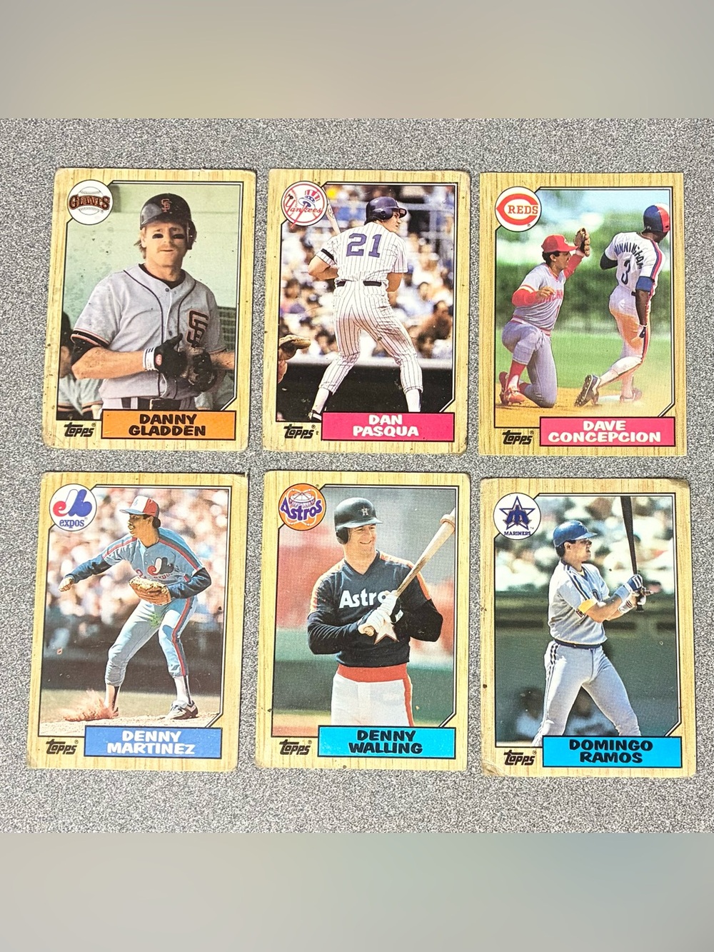 1987 Topps Baseball Cards - Set of 6